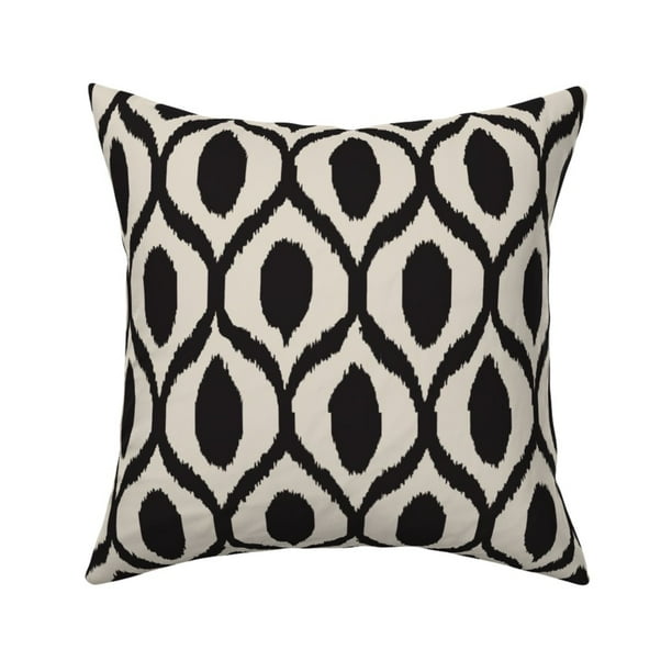 Ogee Geomentric Black Classical Throw Pillow Cover w Optional Insert by Roostery